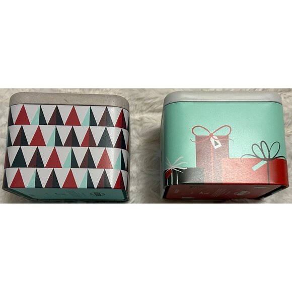 LOT of 2 Christmas Holiday Fossil Watch Holder ONLY Metal Tin Box Cases 2.75" - Picture 4 of 16